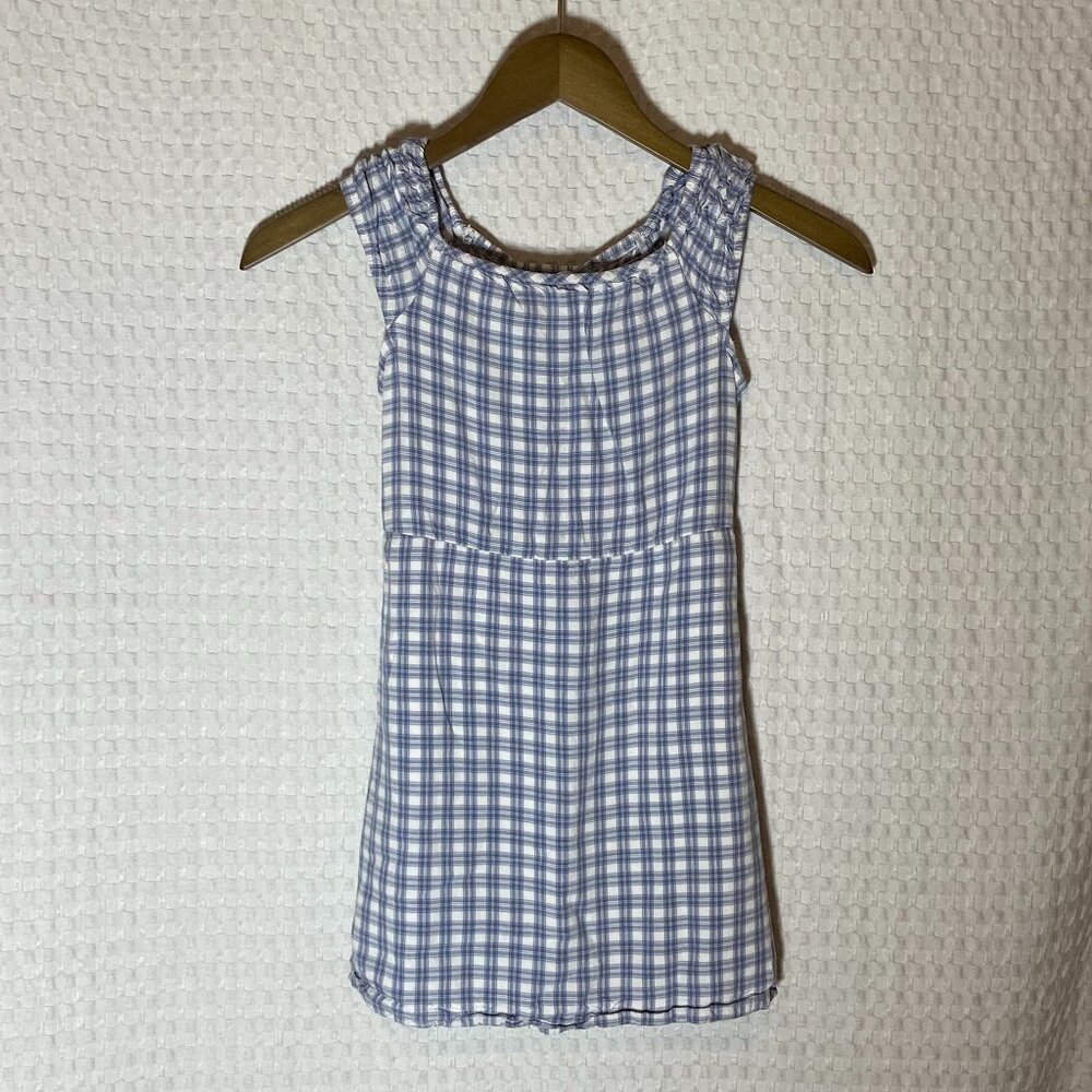 Abercrombie Kids Soft Blue Plaid Dress Sz 7-8